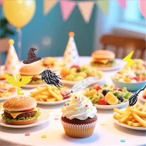 Magical Wizard Cupcake Toppers Set of 20 Halloween Birthday Decorations
