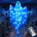 Blue 4 FT Light Up Halloween Ghost Decoration with LED Lights, Timer & 8 Modes