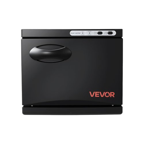 VEVOR Hot Towel Warmer, 8L Small Towel Warmer Cabinet with Clip & Stainless Steel Rack, Holds up 12 Towels, Portable All-Round Heating Cabinet for Spa, Barber, Manicures, Massage, Salon, Black