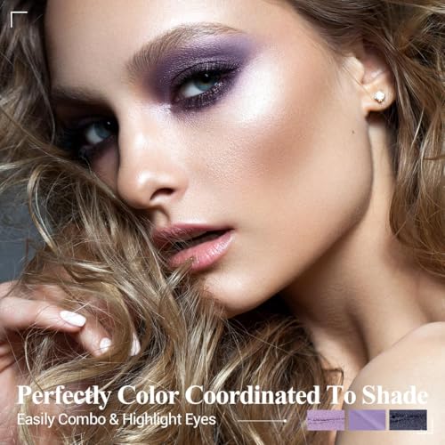 LUXAZA PRO 6-Piece Purple Cream Eyeshadow & Face Makeup Stick Set - Lilac Shimmer