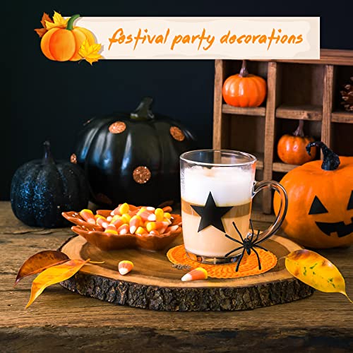 8 Pack Fall Crochet Pumpkin Coasters Halloween Thanksgiving Decor - Cute Table Mats
