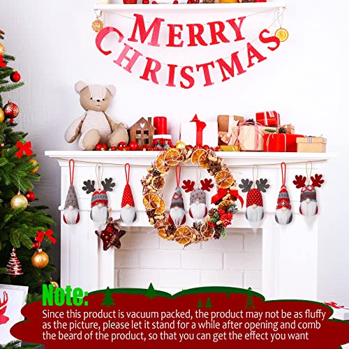 24 Pieces Christmas Gnome Ornaments Set - Plush Hanging Decorations for Tree & Holiday Decor