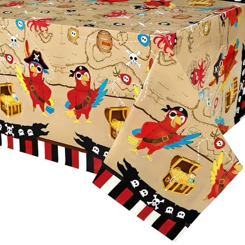 Pirate Party Table Cover & Candy Box Set - 2 Tablecloths & 12 Gift Boxes