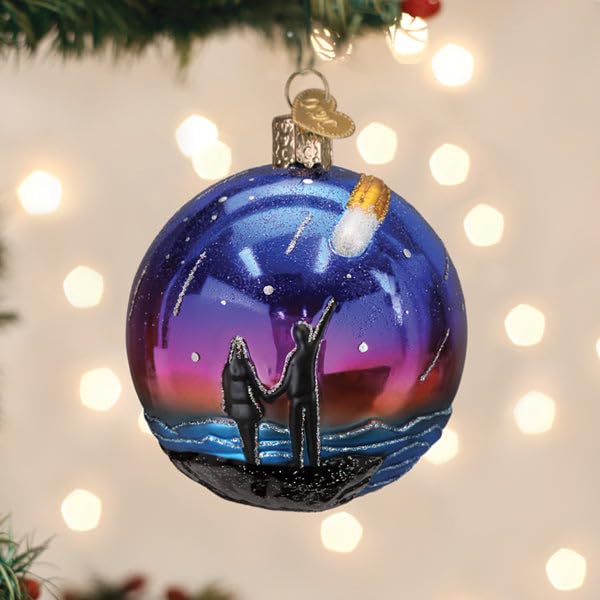 Celestial Glass Christmas Ornament - Hand-Painted Holiday Tree Decoration