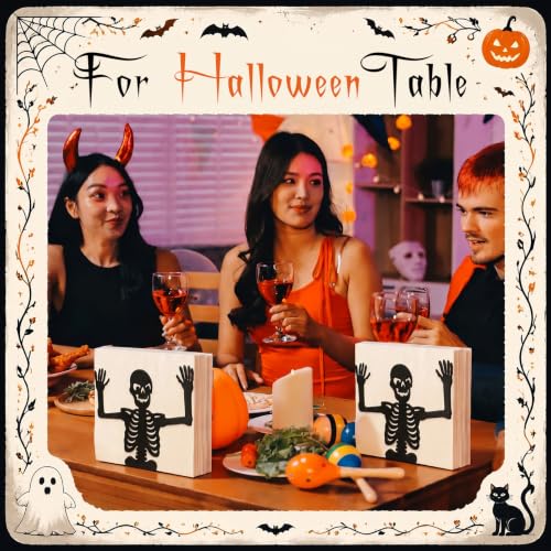 Halloween Skeleton Metal Napkin Holder Gothic Table Decor - Variation of Skeleton