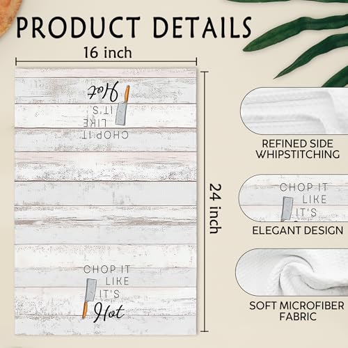 Funny Chef Kitchen Towels Set of 4 - Farmhouse Hand Dish Tea Towels - Gnmduw