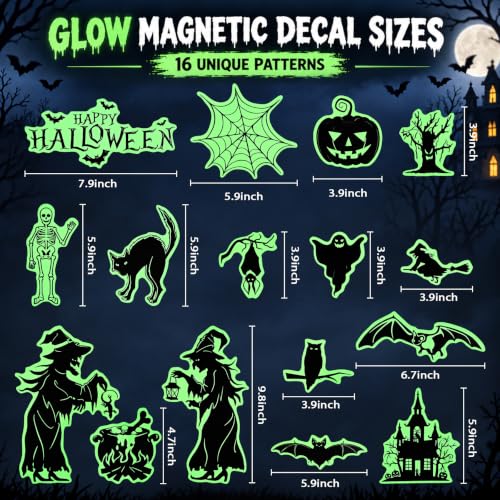 Halloween Witch Hat Car Decorations Kit - Neon Green Inflatable & Magnet Set for Trunk or Treat
