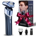 MALEGEBAZ Electric Razor for Men: 3-in-1 Shaver with Hair Clipper and Nose Trimmer - 3D Floating Heads, USB-C Charging, IPX8 Waterproof - for Face, Beard, Body and Travel, Valentines Day Gifts for Him