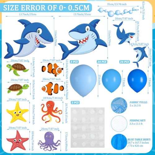 Halloween Shark Trunk or Treat Decorations Party Kit - Undersea Theme, 71 Pieces