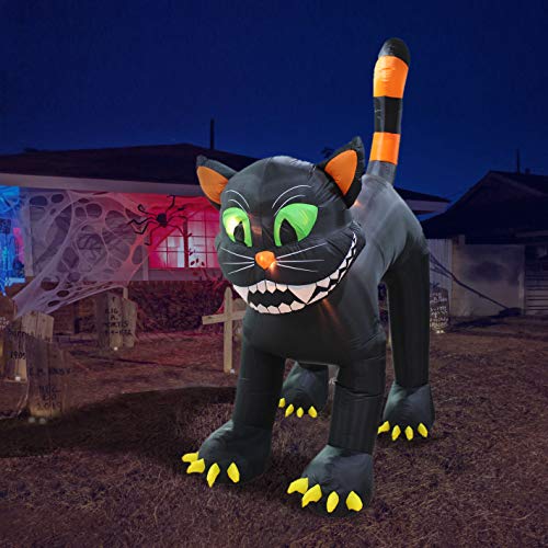 11 Foot Tall Animated Black Cat Inflatable Halloween Decor