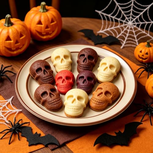 Halloween Skull Silicone Mold 3-Pack for Candy Soap & Candle Making - Gray Variation