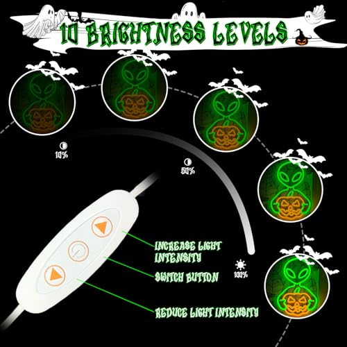 Alien Pumpkin Neon Sign Halloween Neon Light for Bedroom Wall Decor USB Powered Adjustable