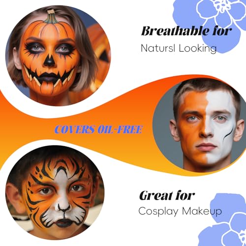 Orange Face Body Paint Water-Based Cream for Halloween Cosplay Washable - Safe & Vibrant