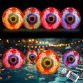 Inflatable Bloodshot Eyeballs Halloween Decor - 2 Pack Waterproof Garden Props with LED Lights - Red