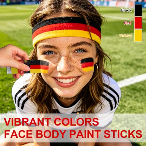 Germany Face Paint Stick - 3 Colors for Sports & Events - Variation 06-Germany