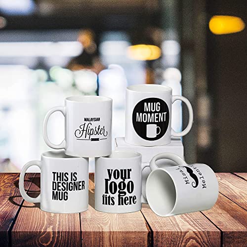 White 15 oz Sublimation Coffee Mug Pack of 12 - Blank Ceramic DIY Mug