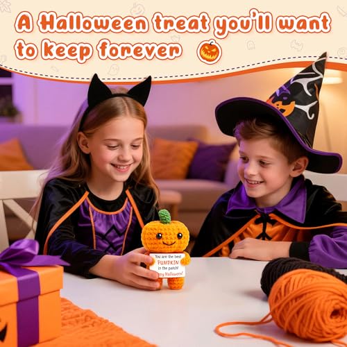 Mini Crochet Pumpkin Basket for Halloween Fall Decor & Gifts