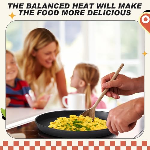 11.4 Inch Cast Iron Grill Pan Set - Round Pizza and Skillet for BBQ & Indoor Cooking