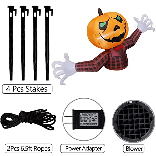 7FT Halloween Inflatable Pumpkin Ghost Decor for Yard Outdoor Party