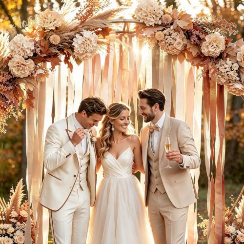 Brown Fall Party Streamers Decorations for Baby Shower - Crepe Paper Set