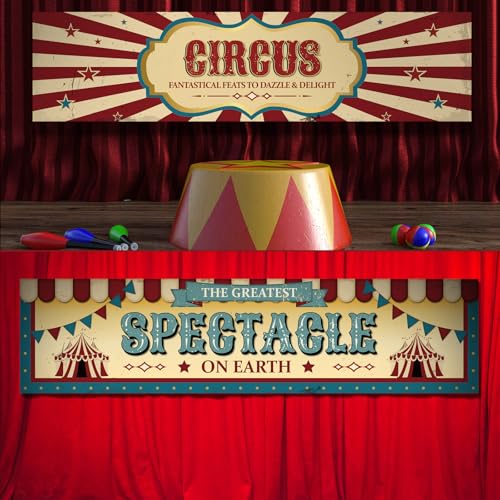 Halloween Circus Carnival Banner Set - 4 Retro Party Decorations