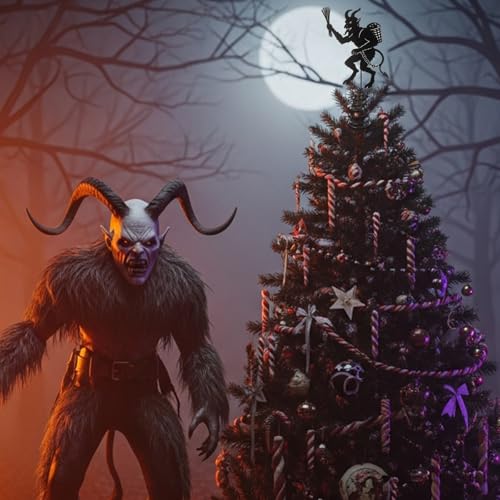 Gothic Krampus Christmas Tree Topper - 7.9 x 6 Inches Halloween Ornament