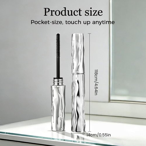 Skiennix Waterproof Mascara - Volumizing & Lengthening Formula with Metal Wand | Quick Drying, Natural 3D Definition (1P)