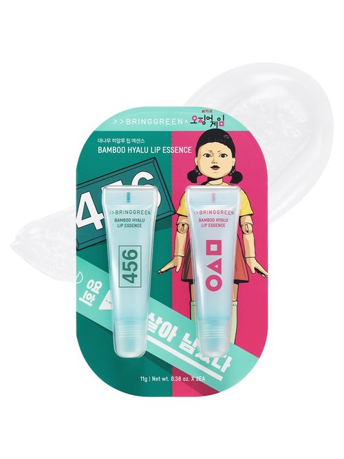 BRING GREEN Bamboo Hyaluronic Lip Essence 11g x 2, Hydrating Lip Serum for Dry Lips Double Set
