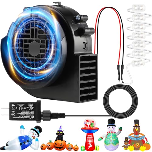12V Inflatable Blower Fan with 7 LED Light Strings, 1.2A for Holiday Decorations