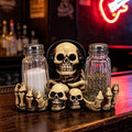 Halloween Skeleton Salt and Pepper Shaker Set - Gothic Kitchen Decor, Skeleton Holder