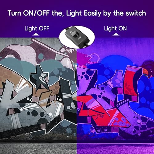 2 Pack 100W UV LED Black Light Flood Lights IP66 Waterproof for Parties & Stage