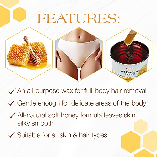 All Purpose Honee Soft Wax for Hair Removal - 14 oz - Honey Infused Formula