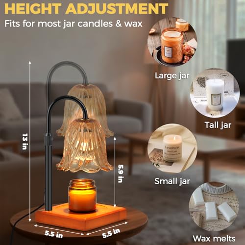 GODONLIF Flower Candle Warmer Lamp with Timer - Black Electric Scent Warmer