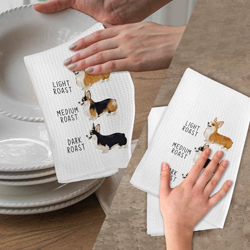 Funny Corgi Dog Hand Towels for Bathroom Kitchen Decor - Corgi Variation