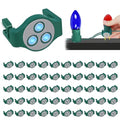 Magnetic Christmas Light Clips 50 Pack for C7 C9 Bulbs - Green, Outdoor Roof Hooks - Variation 3r-Green