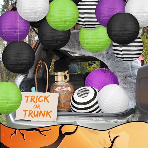 Halloween Paper Lanterns Set of 15 Hanging Decorations for Party Home Holiday