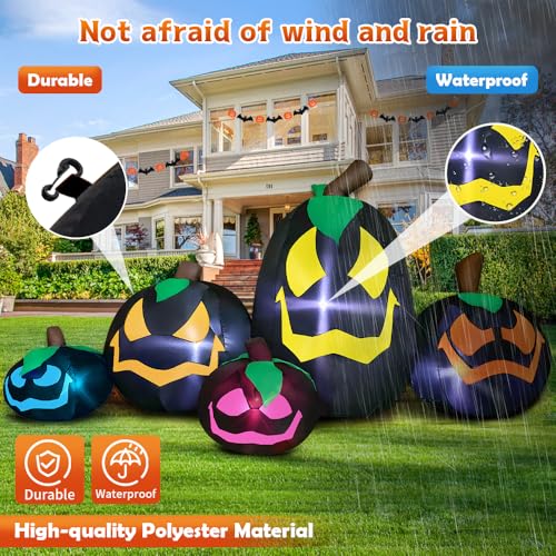 9FT Halloween Inflatable Pumpkin Decoration with LED Lights for Outdoor Yard Lawn