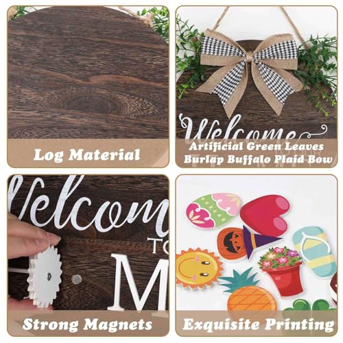 Welcome to Our Home Wooden Door Sign - Multicolor Welcome Sign-1, 12x12 Inch