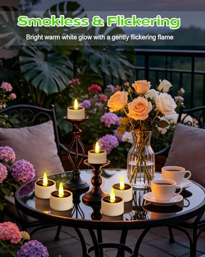 8 Pcs Solar Tea Lights Outdoor Waterproof LED Votive Candles - 1.57"x1.77"