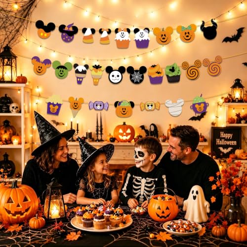 Halloween Decorations Banner 3pcs - Trick or Treat Pumpkin & Letter Design