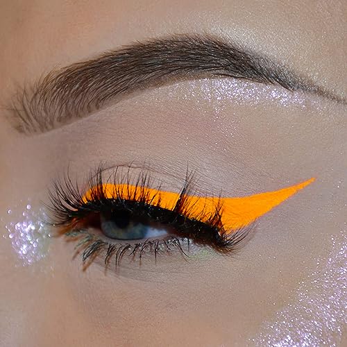 UV Neon Liquid Eyeliner - Matte, Waterproof, Smudge-proof - Neon Orange, 8 Colors