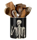 Skull Ceramic Kitchen Utensil Holder - Edgy Skull Design for Countertop, Rustic Farmhouse Decor