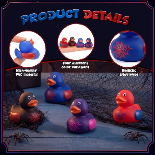 48 Pcs Spiderweb Rubber Duck Set - Halloween Party Favors & Decorations - Variation of THIS listing