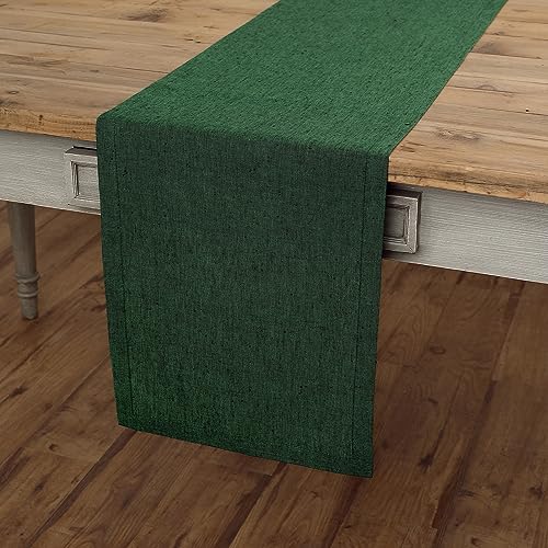 Linen Table Runner Forest Green 14x156 Inches - Elegant Home Decor