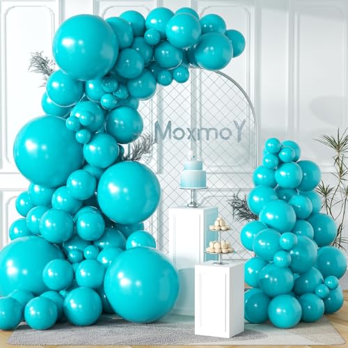 Matte Teal Blue Balloon Kit - 102pcs Latex Party Balloons in Multiple Sizes