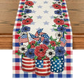 Buffalo Plaid Table Runner 13x48 Inch Blue Red Holiday Decor for Kitchen & Dining