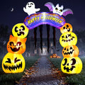 Halloween Inflatable Pumpkin Archway - 10FT Tall Outdoor Yard Decor with LED Lights - Orange Pumpkin Arch