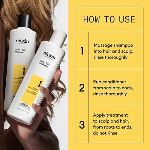 Nioxin Scalp + Hair Thickening System Kits - Strengthen Natural, Colored & Damaged Hair | 3 Month Supply with Niacinamide & Biotin