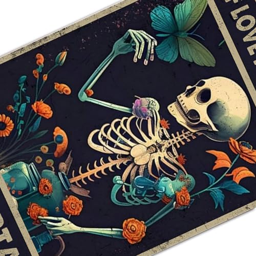 Self Love Isn't Selfish Metal Tin Sign - Skeleton Wall Art - Variation 04