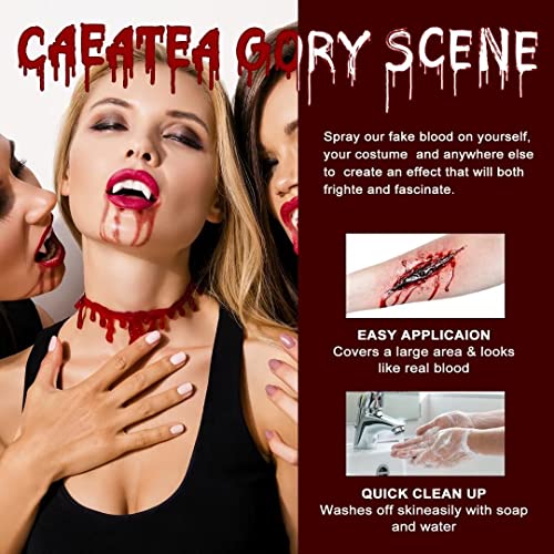 Fake Blood Spray for Halloween & Horror Effects - Washable, Non-Toxic, 50g